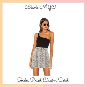 Blank NYC Snake Print Denim Skirt